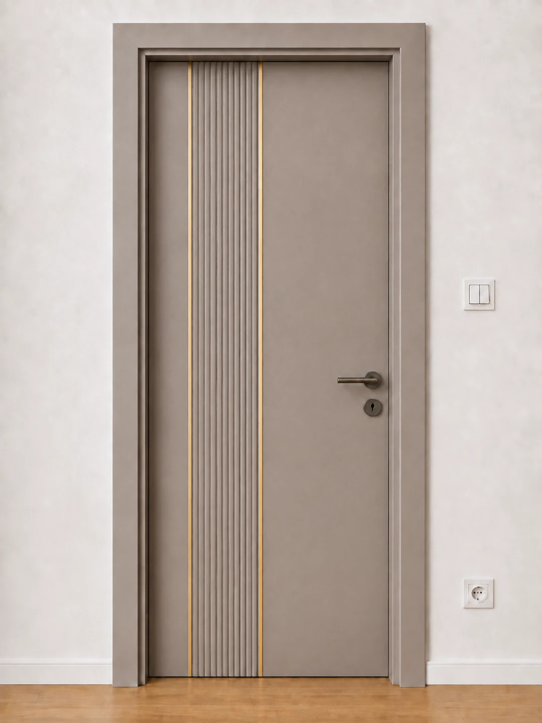Ușă de interior AL04 – model frezat cu inserții din aluminiu, PAL M.M.