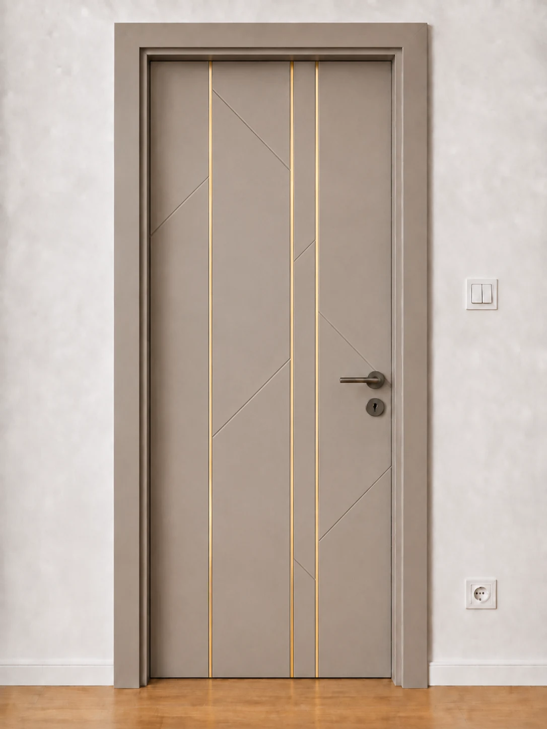 Ușă de interior AL05 – model frezat cu inserții din aluminiu, PAL M.M.