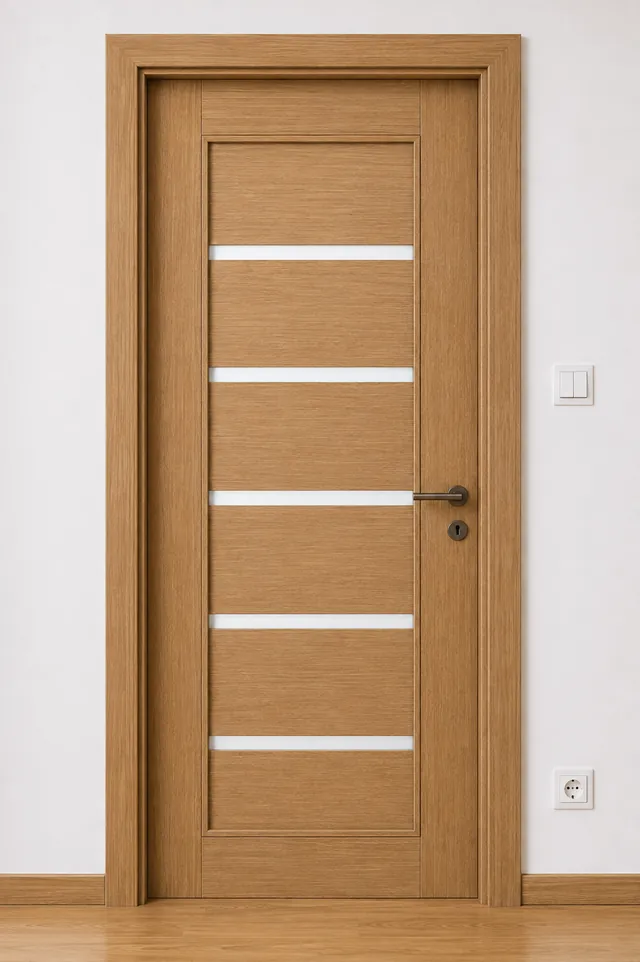 Ușă de interior PP05 – Inserții orizontale luminoase, model PAL M.M.