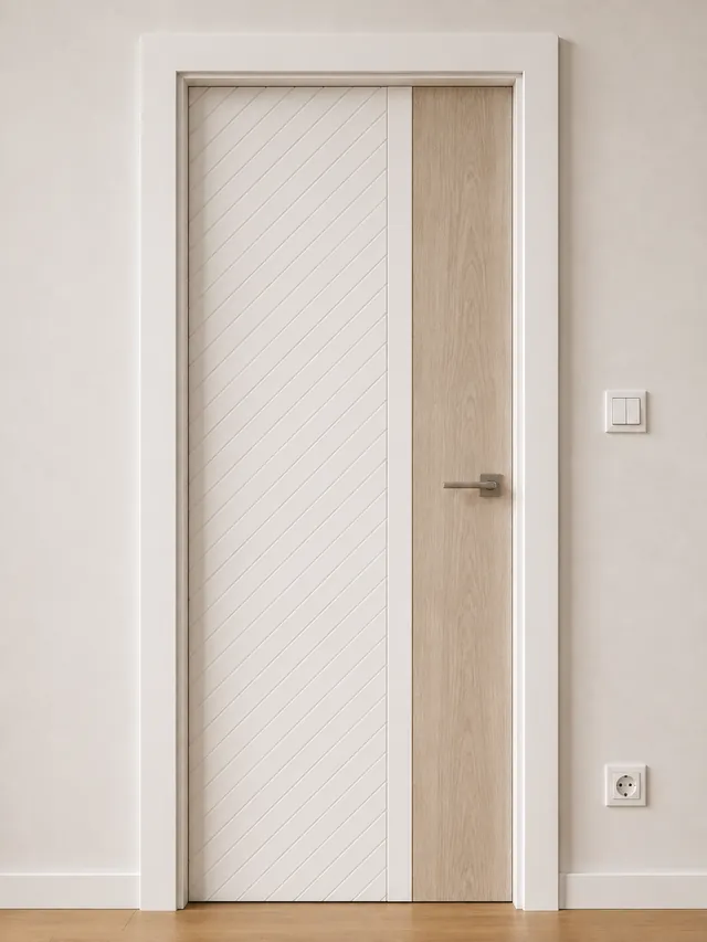 Ușă de interior MC06 – Frezare diagonală și furnir lateral, model PAL M.M.