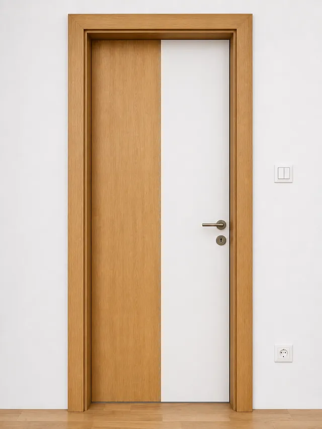 Ușă de interior MC03 – Compoziție verticală bicoloră, model PAL M.M.