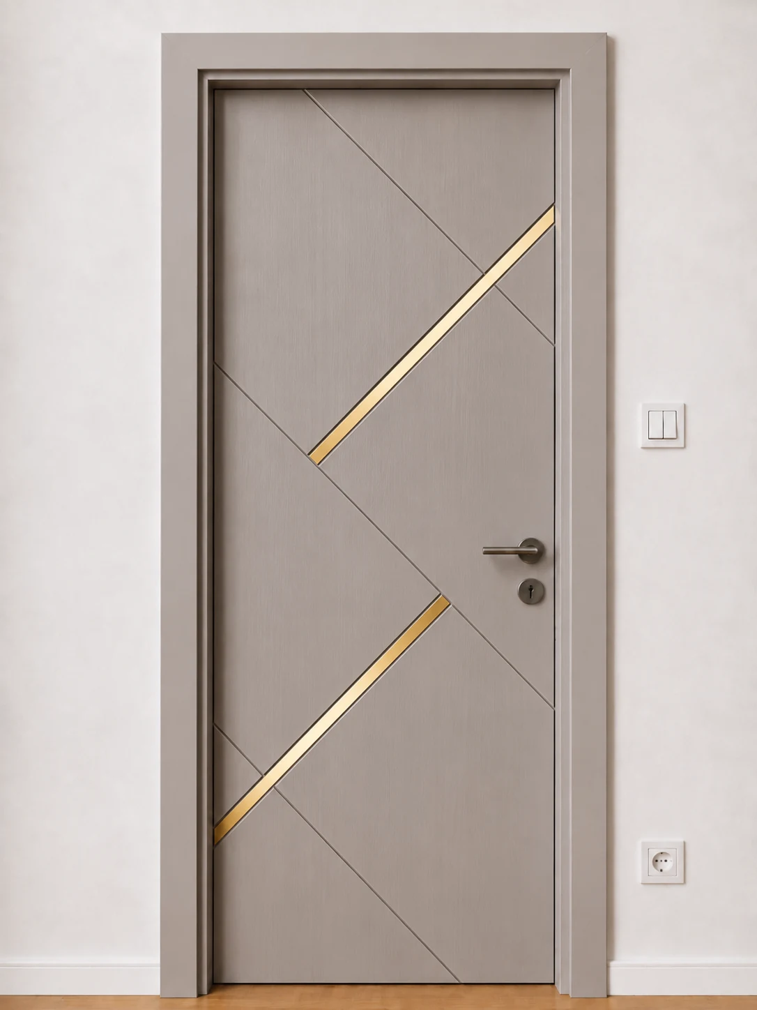 Ușă de interior AL03 – model frezat cu inserții din aluminiu, PAL M.M.